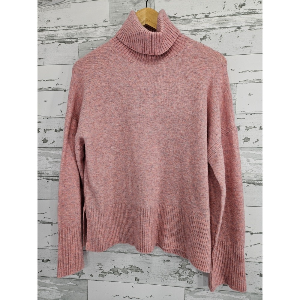 J Crew Womens Small Alpaca Merino Wool Turtleneck Sweater in Supersoft Yarn Pink
